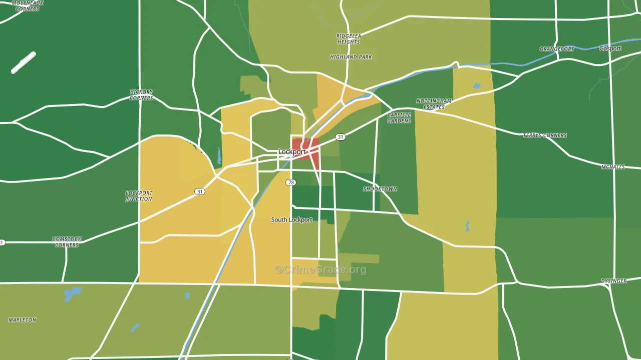 Lockport, NY Map of Drug-Related Crime Rates