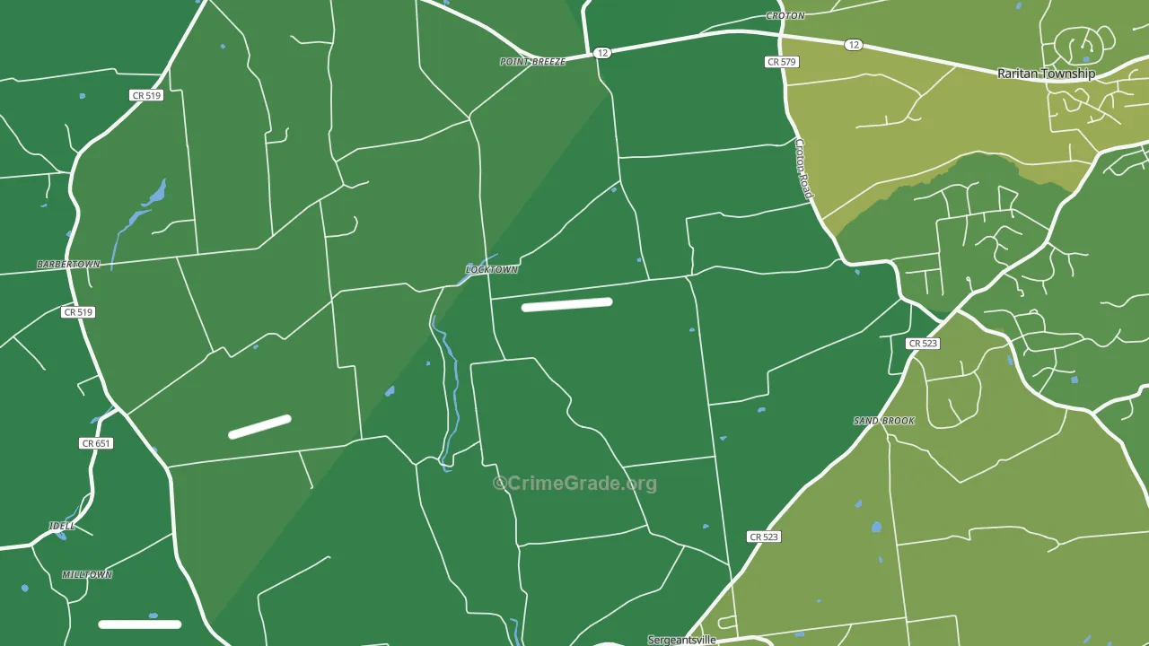 Locktown, NJ Map of Drug-Related Crime Rates