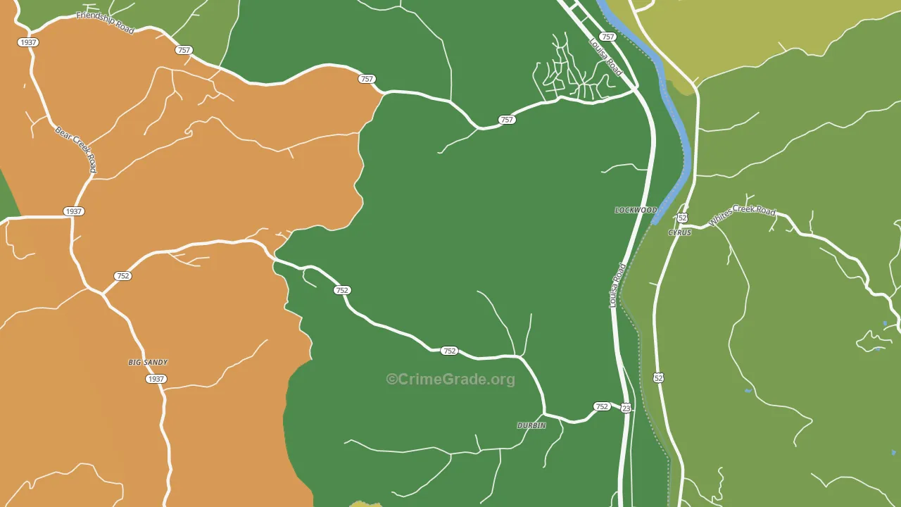 Lockwood, KY Map of Drug-Related Crime Rates