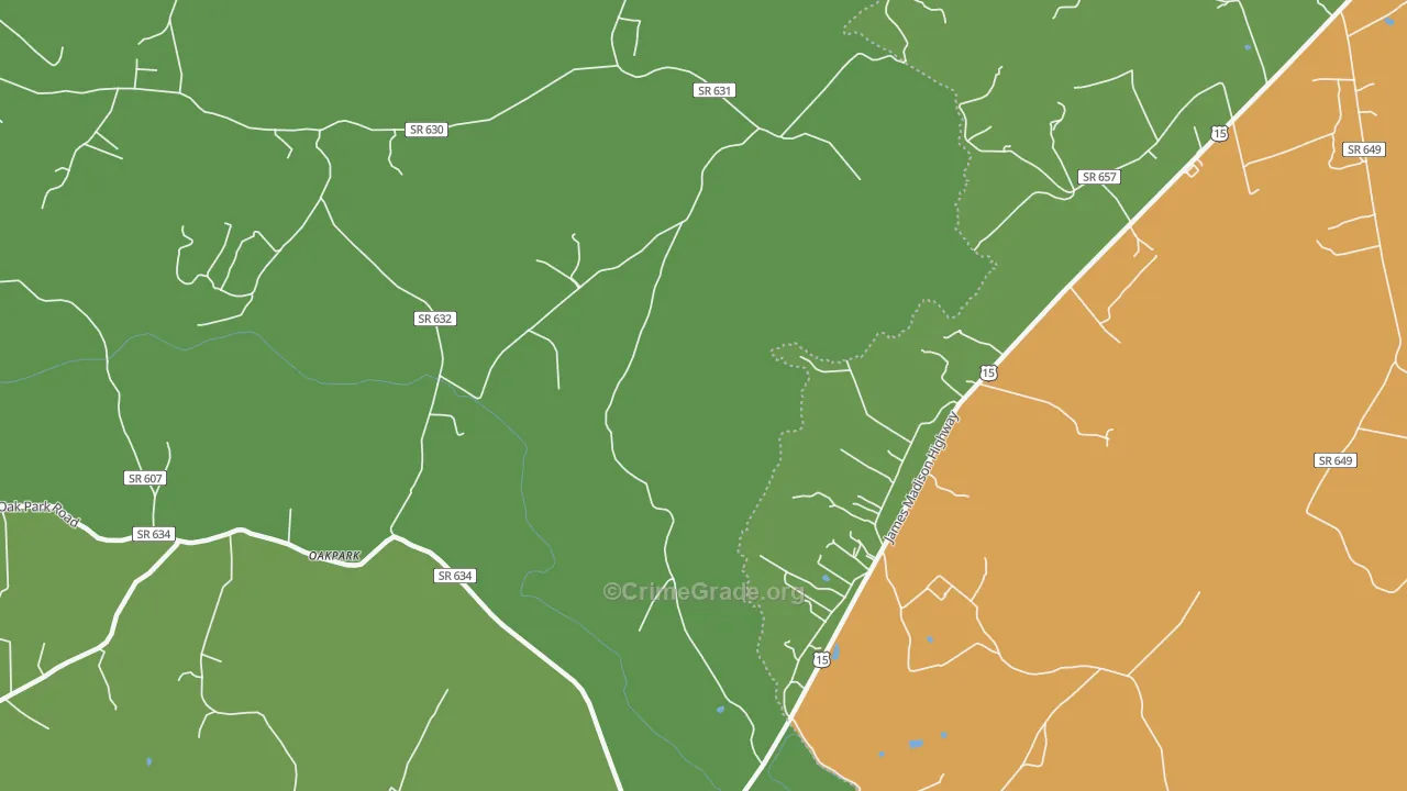 Locust Dale, VA Map of Drug-Related Crime Rates