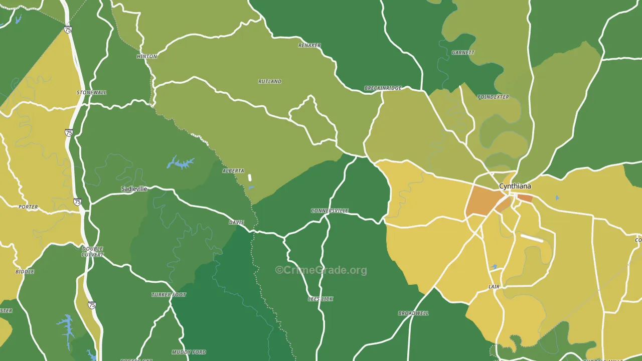 Locust Grove, KY Map of Drug-Related Crime Rates