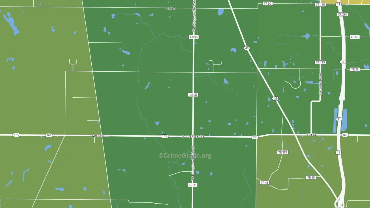 Locust Grove, OH Map of Drug-Related Crime Rates