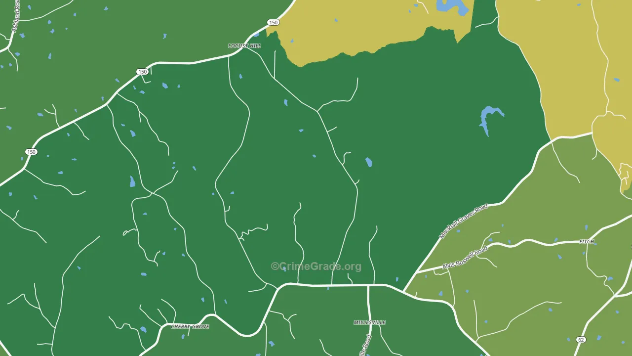 Locust Hill, NC Map of Drug-Related Crime Rates