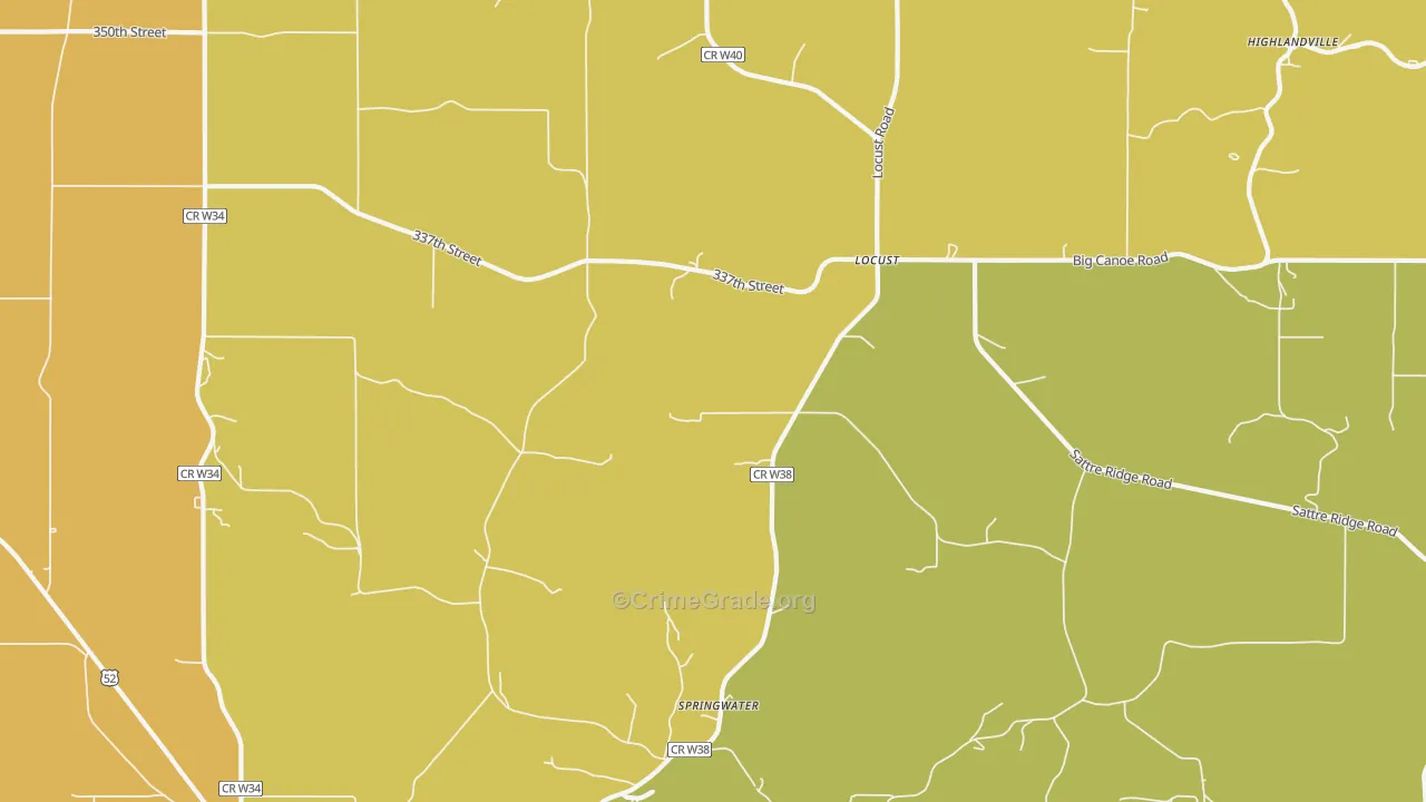 Locust, IA Map of Drug-Related Crime Rates