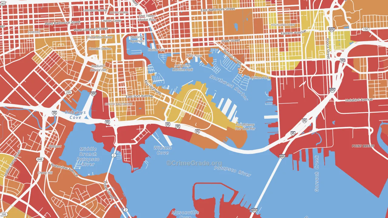 Locust Point, Baltimore, MD Map of Drug-Related Crime Rates
