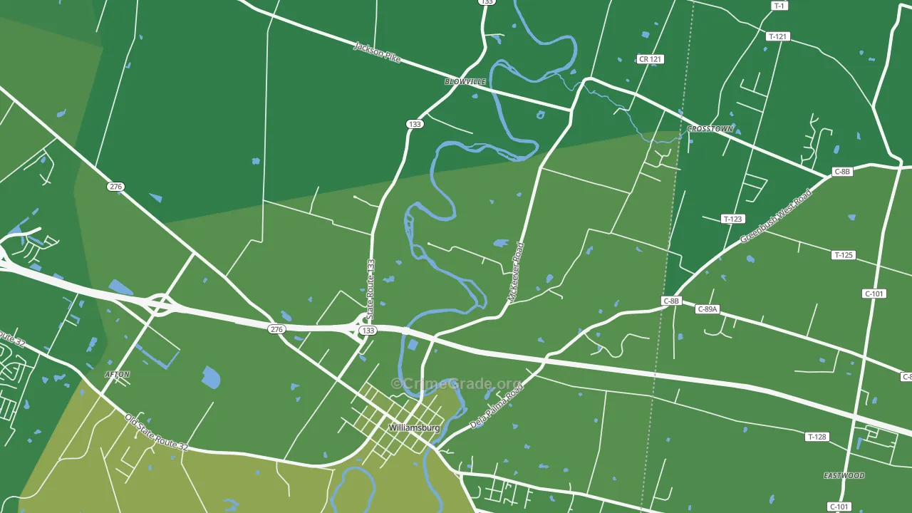 Locust Ridge, OH Map of Drug-Related Crime Rates