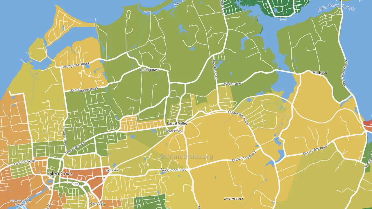 Locust Valley, NY Map of Drug-Related Crime Rates