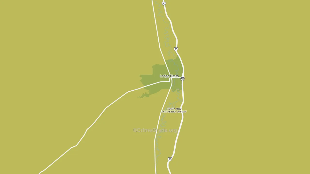 Lodge Grass, MT Map of Drug-Related Crime Rates