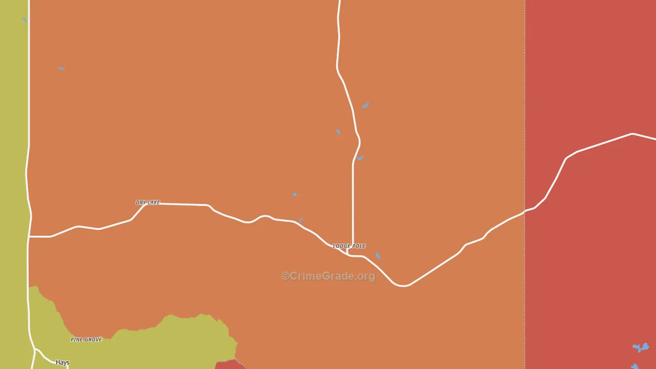 Lodge Pole, MT Map of Drug-Related Crime Rates