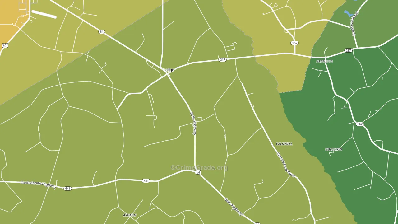 Lodge, SC Map of Drug-Related Crime Rates