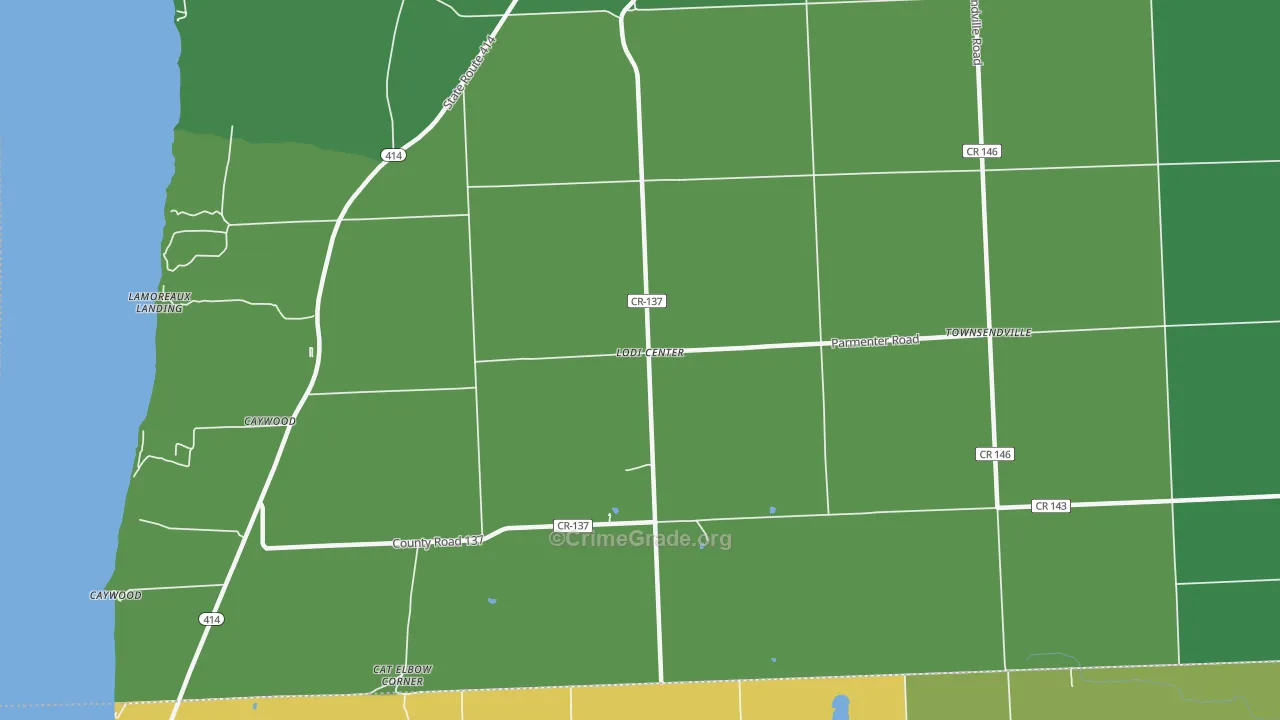 Lodi Center, NY Map of Drug-Related Crime Rates