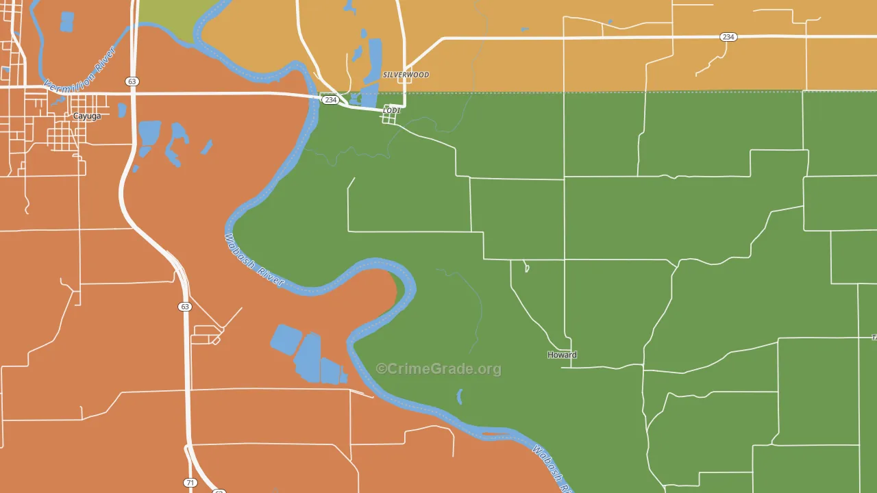 Lodi, IN Map of Drug-Related Crime Rates
