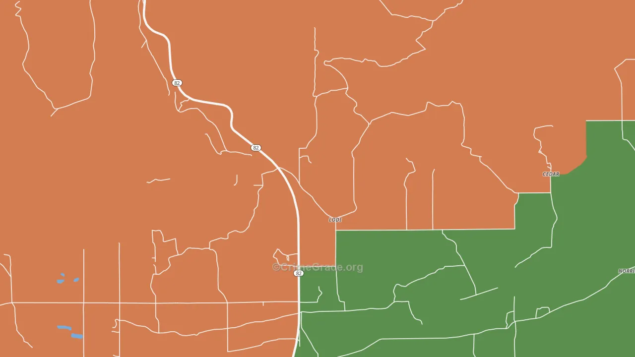 Lodi, OK Map of Drug-Related Crime Rates