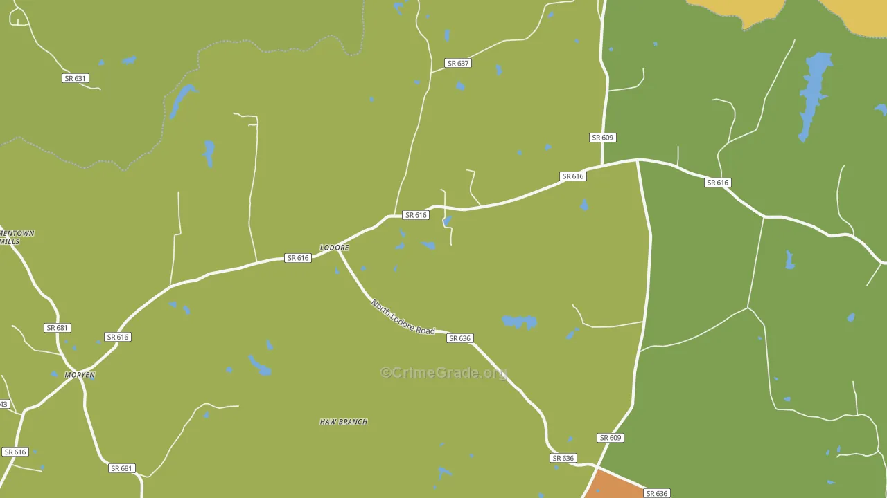 Lodore, VA Map of Drug-Related Crime Rates
