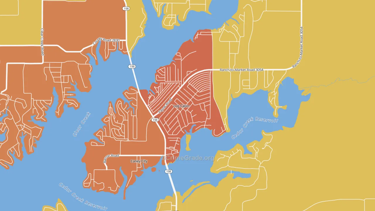 Log Cabin, TX Map of Drug-Related Crime Rates