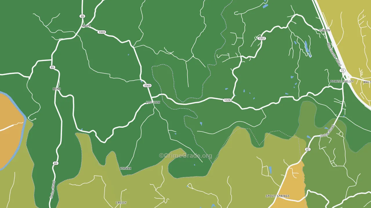 Log Lick, KY Map of Drug-Related Crime Rates