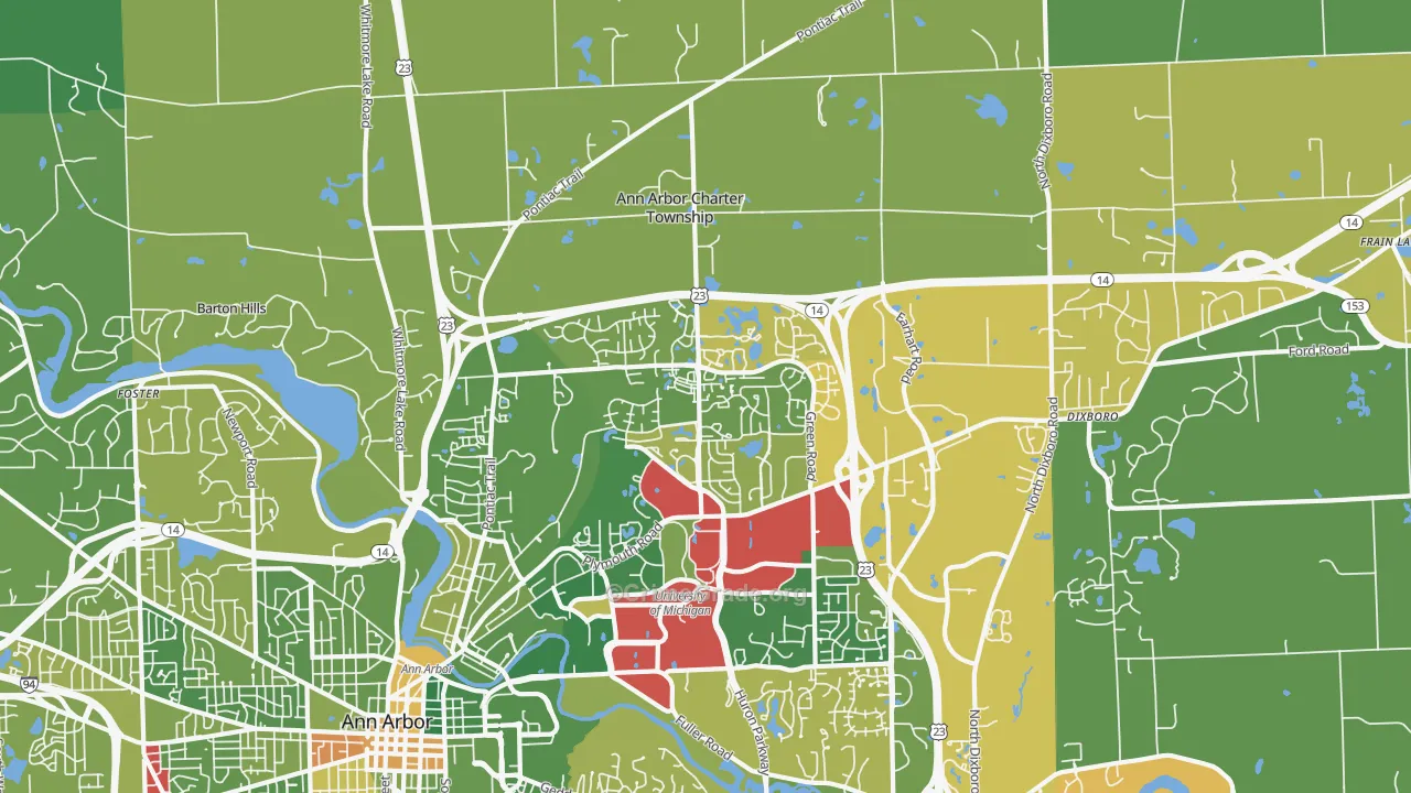 Logan, Ann Arbor, MI Map of Drug-Related Crime Rates