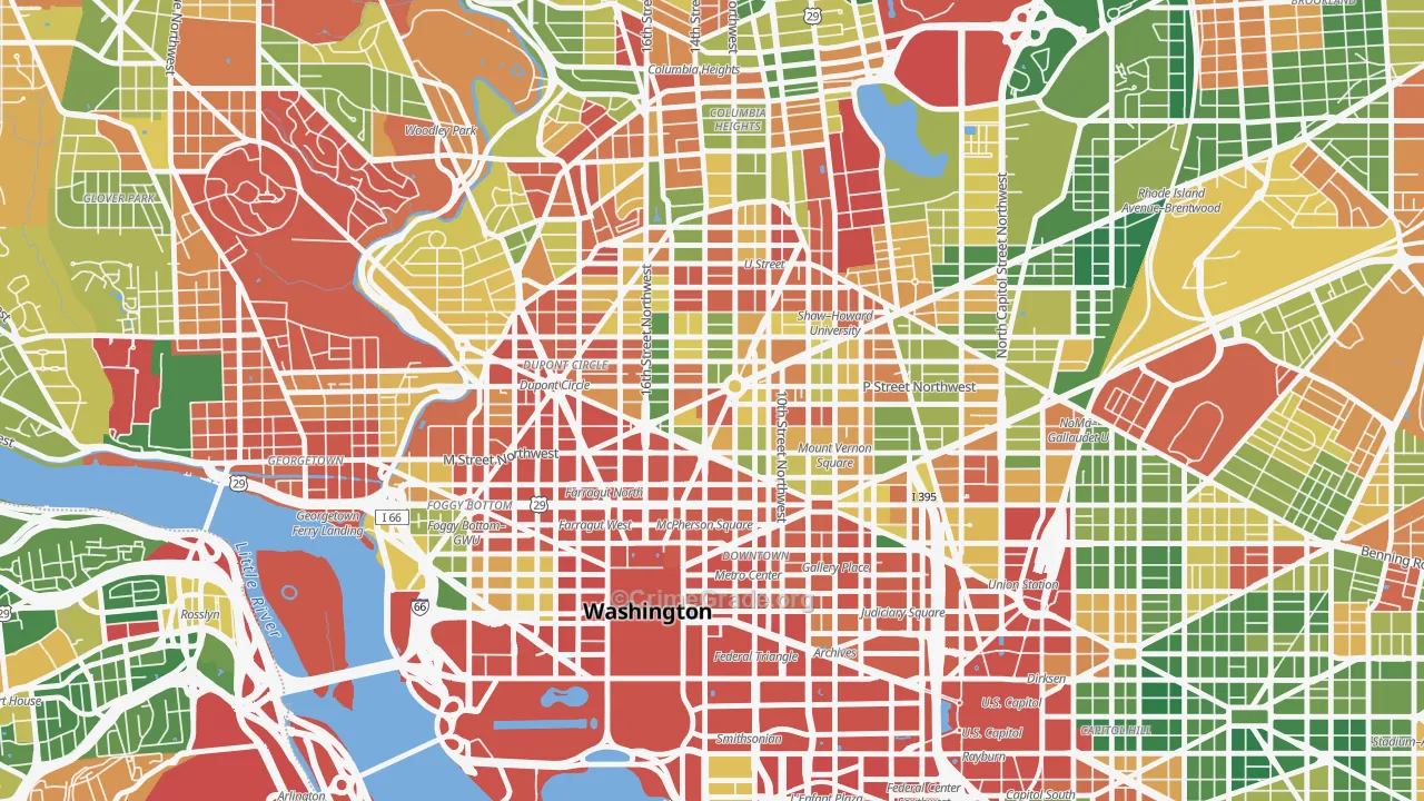Logan Circle, Washington, DC Map of Drug-Related Crime Rates