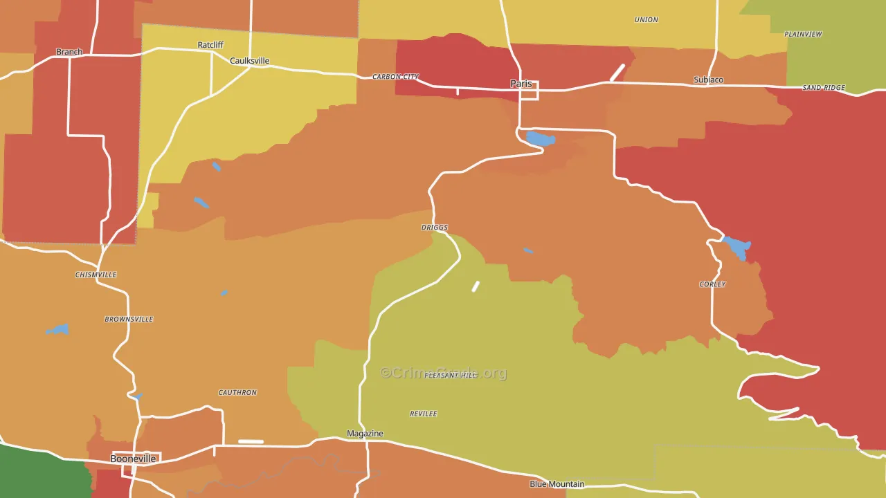 Logan County, AR Map of Drug-Related Crime Rates