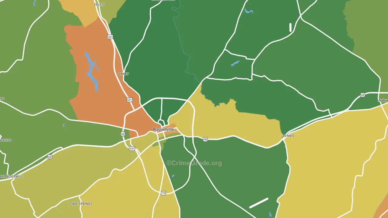Logan County, KY Map of Drug-Related Crime Rates