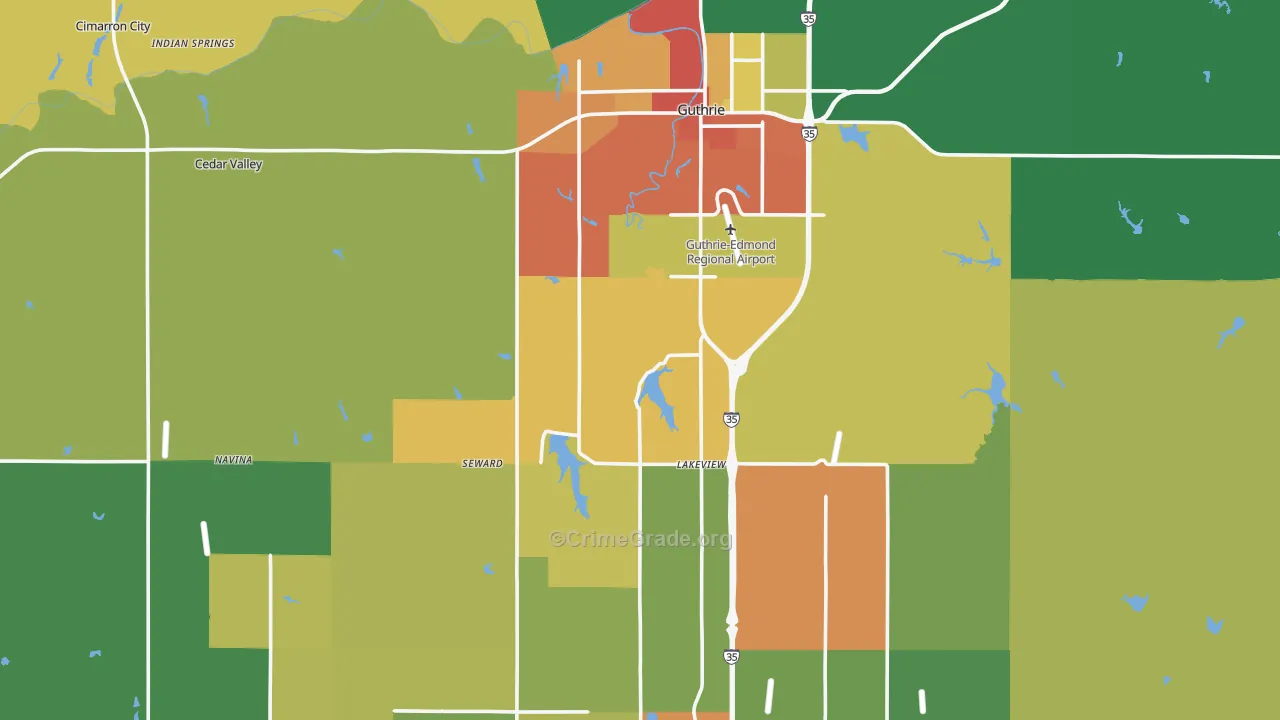 Logan County, OK Map of Drug-Related Crime Rates