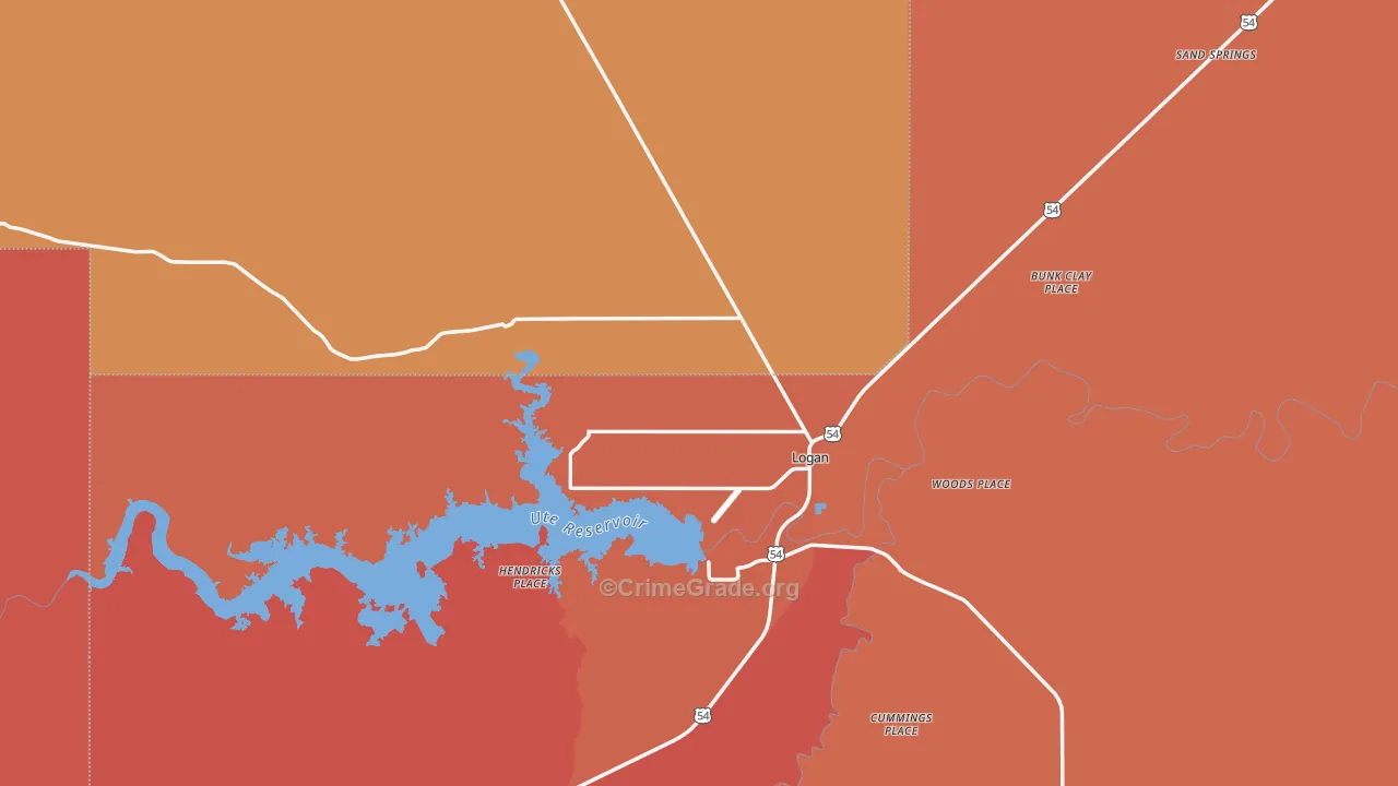 Logan, NM Map of Drug-Related Crime Rates