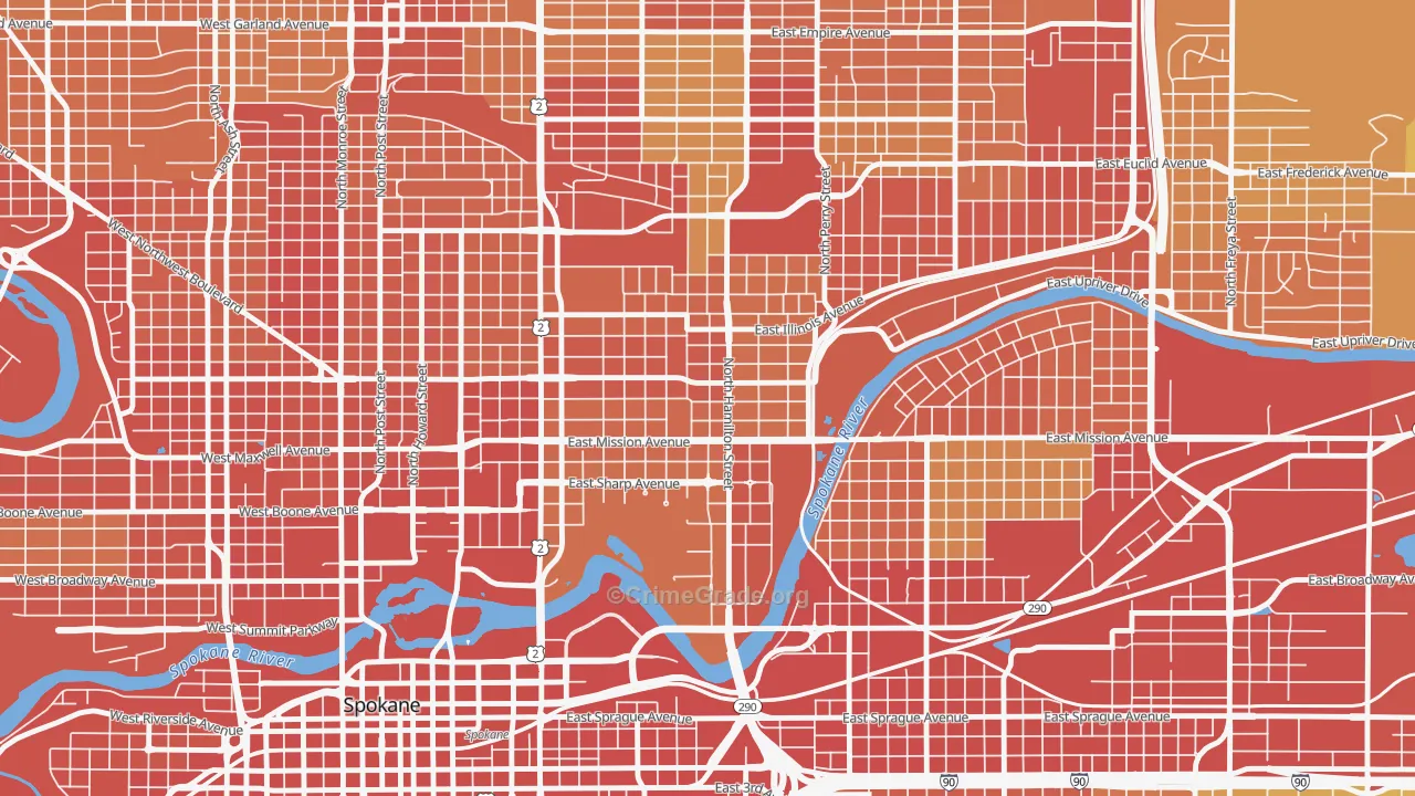 Logan, Spokane, WA Map of Drug-Related Crime Rates