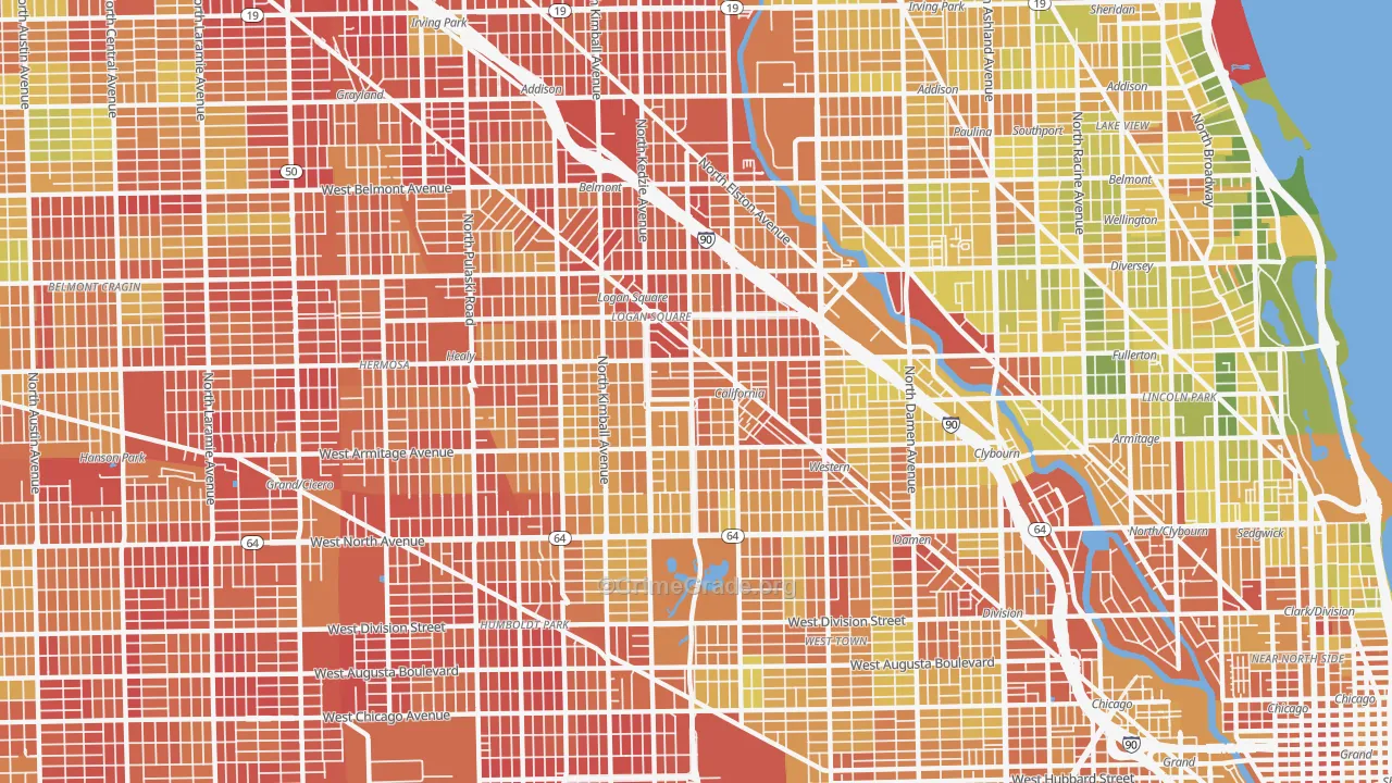 Logan Square, Chicago, IL Map of Drug-Related Crime Rates