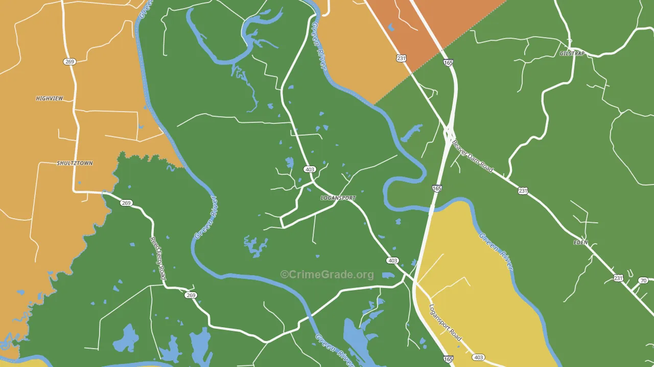 Logansport, KY Map of Drug-Related Crime Rates