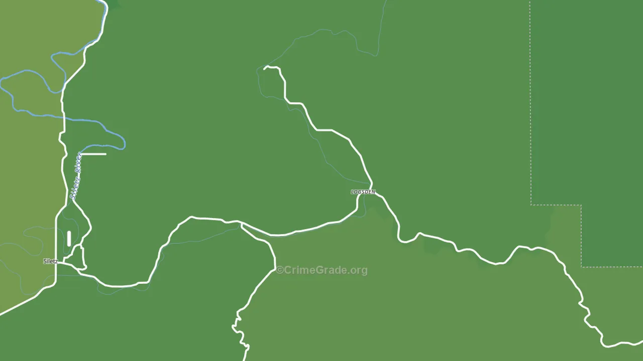 Logsden, OR Map of Drug-Related Crime Rates