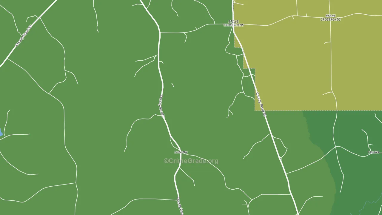 Logton, AL Map of Drug-Related Crime Rates