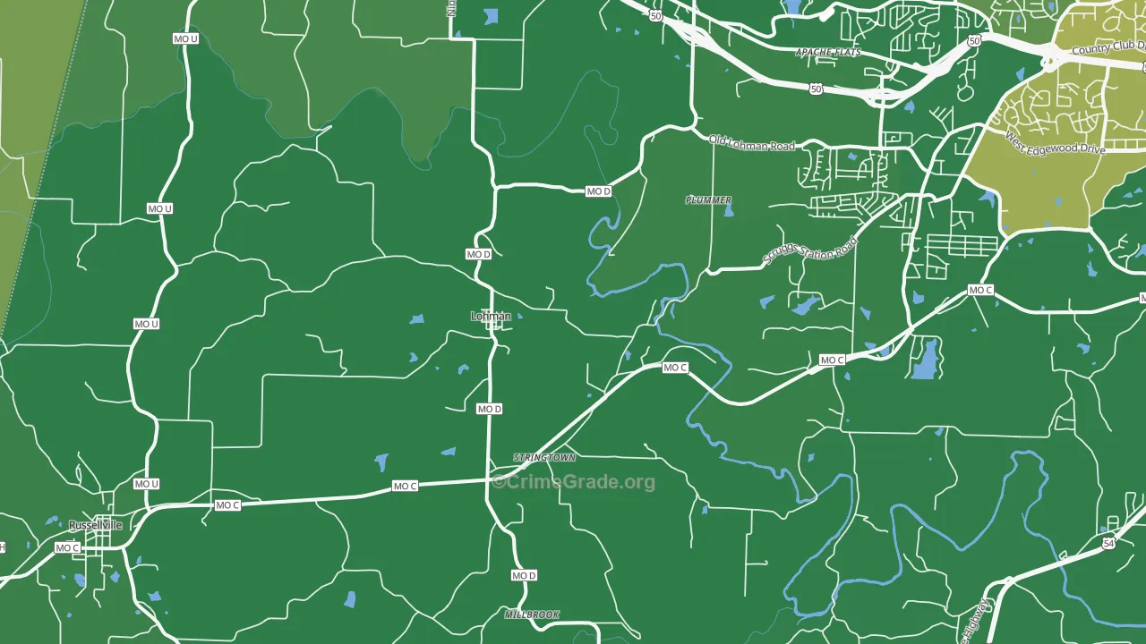 Lohman, MO Map of Drug-Related Crime Rates