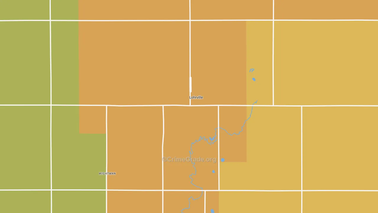 Lohrville, IA Map of Drug-Related Crime Rates