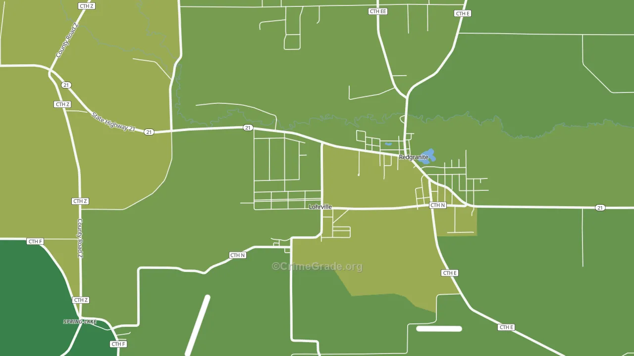 Lohrville, WI Map of Drug-Related Crime Rates