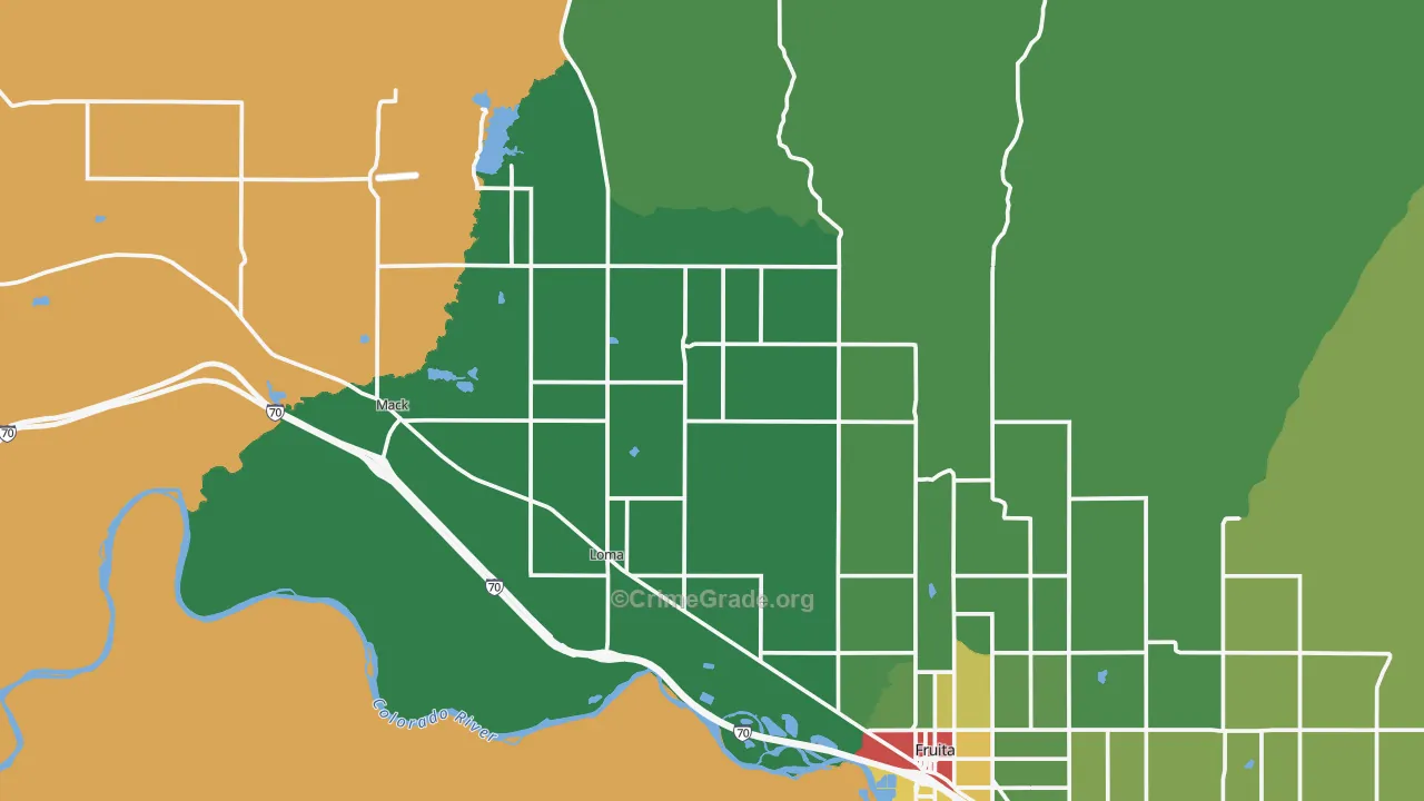 Loma, CO Map of Drug-Related Crime Rates