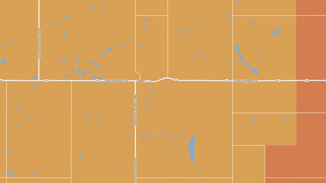 Loma, ND Map of Drug-Related Crime Rates