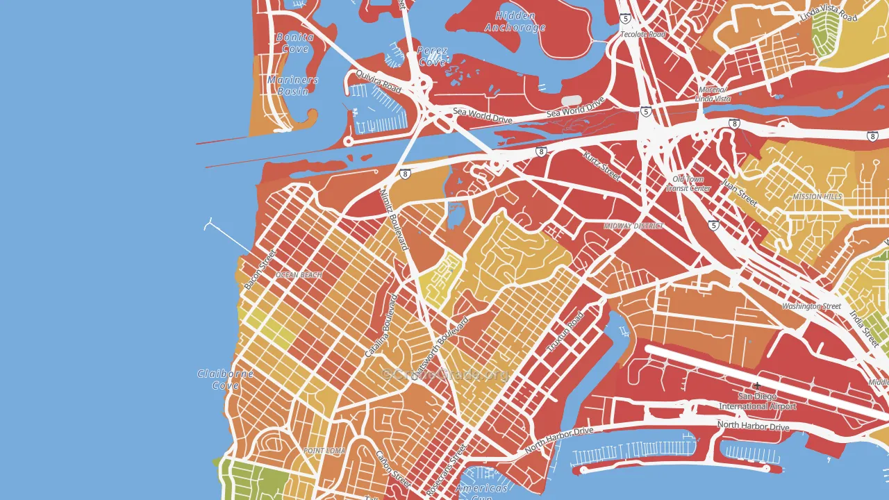 Loma Portal, San Diego, CA Map of Drug-Related Crime Rates
