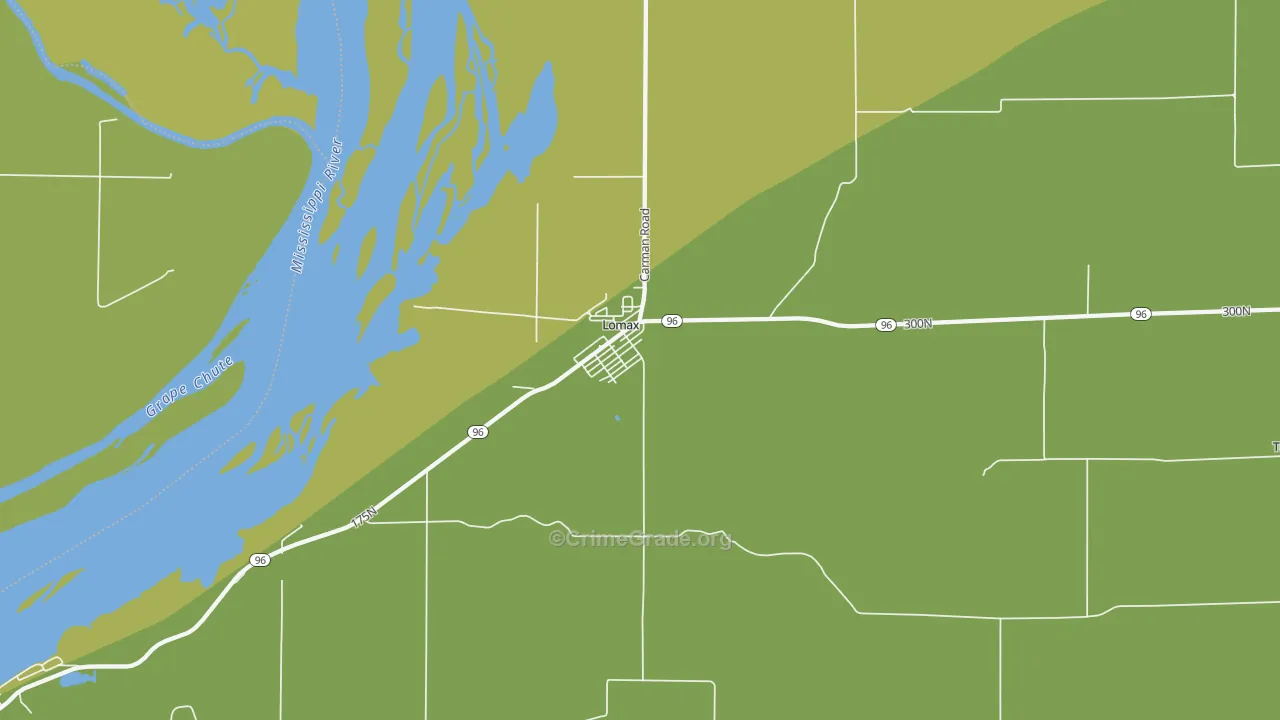 Lomax, IL Map of Drug-Related Crime Rates