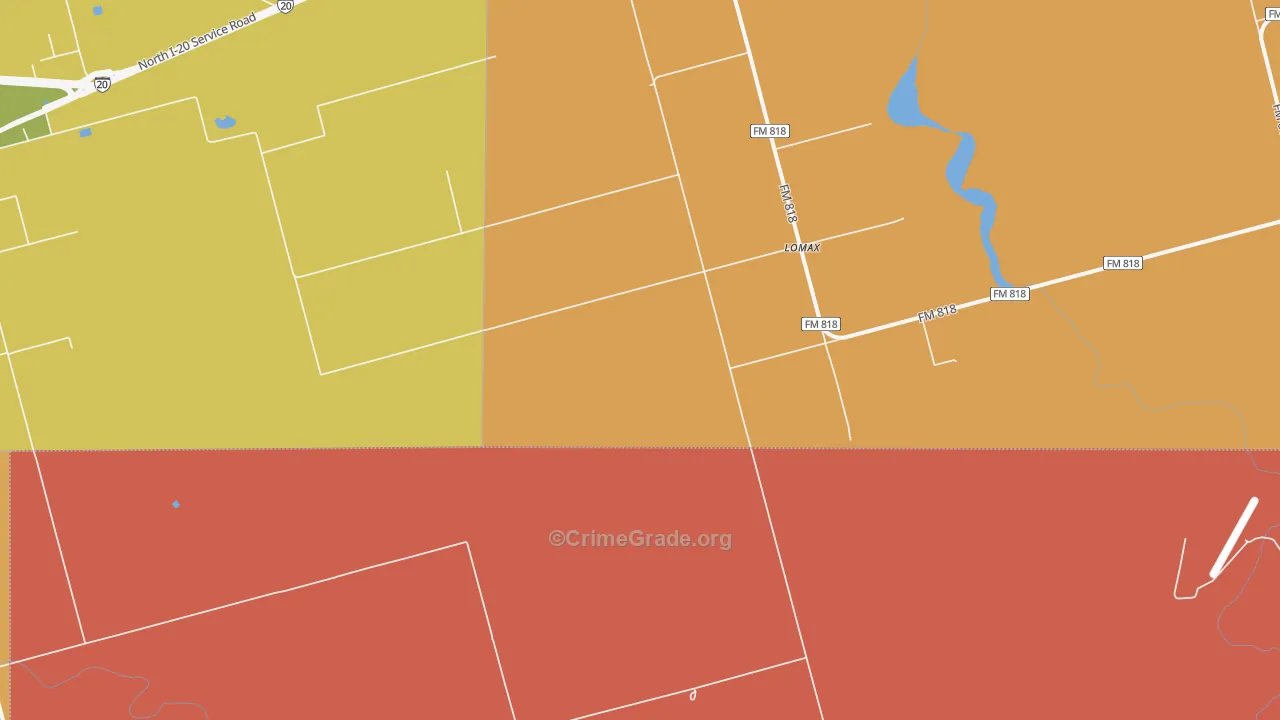 Lomax, TX Map of Drug-Related Crime Rates