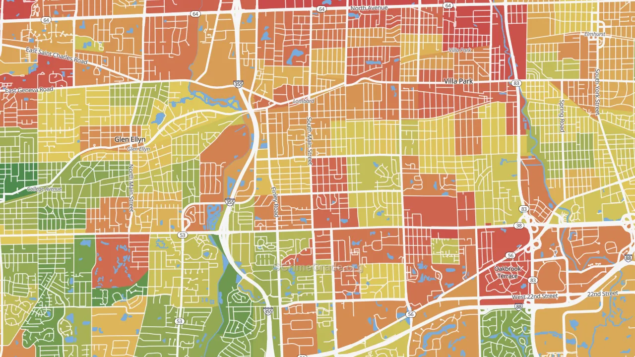 Lombard, IL Map of Drug-Related Crime Rates