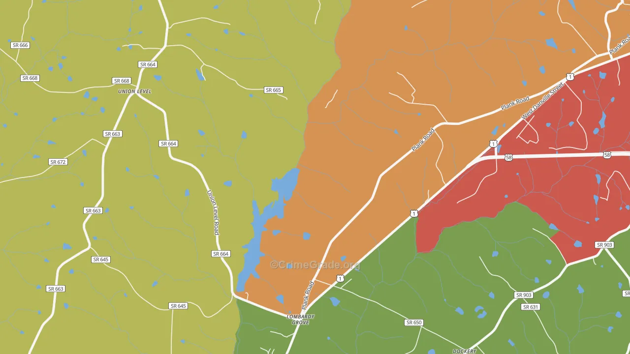 Lombardy Grove, VA Map of Drug-Related Crime Rates