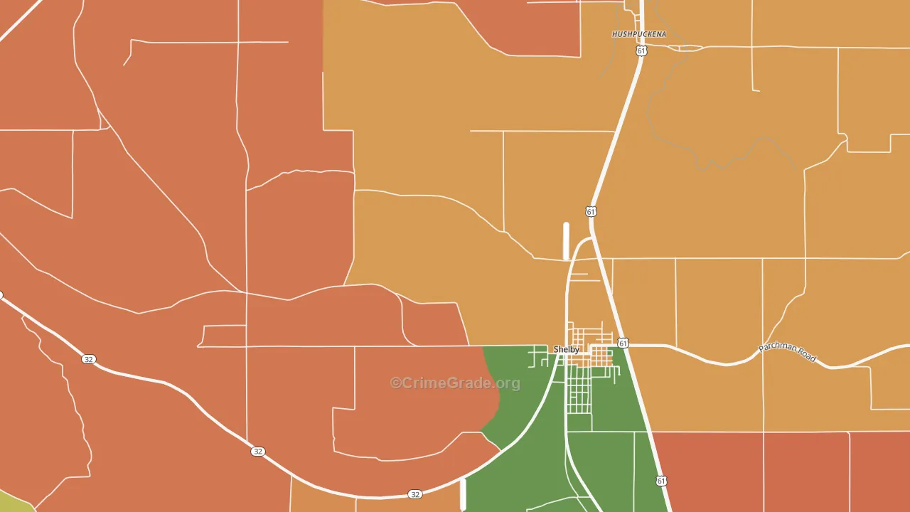Lombardy, MS Map of Drug-Related Crime Rates