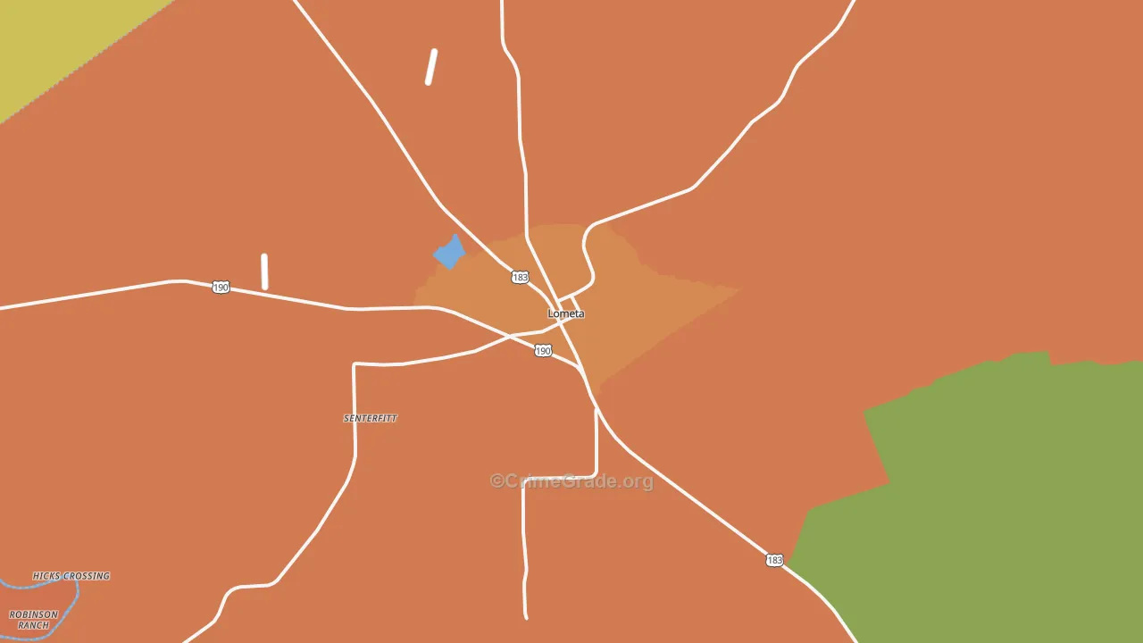 Lometa, TX Map of Drug-Related Crime Rates