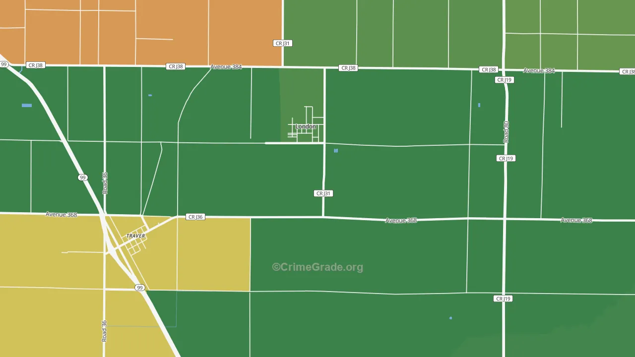 London, CA Map of Drug-Related Crime Rates