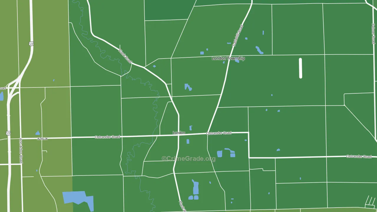 London, MI Map of Drug-Related Crime Rates