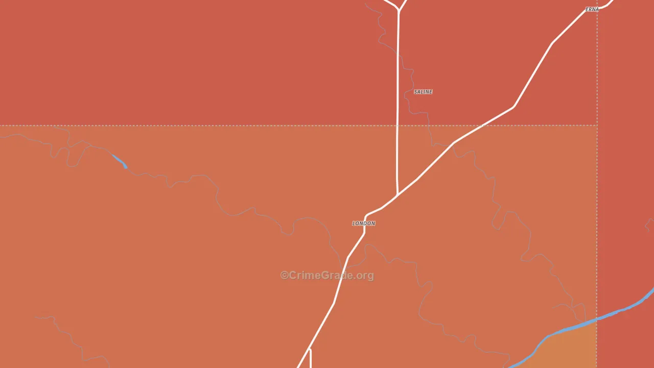 London, TX Map of Drug-Related Crime Rates