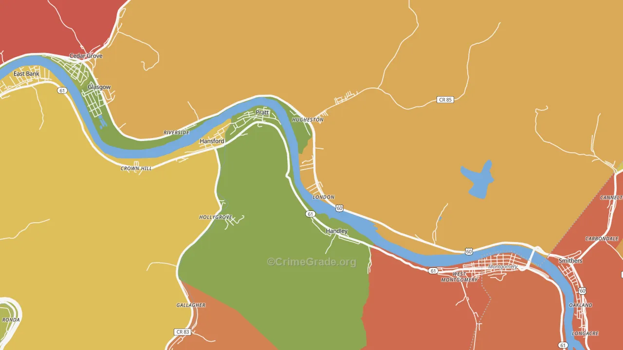 London, WV Map of Drug-Related Crime Rates