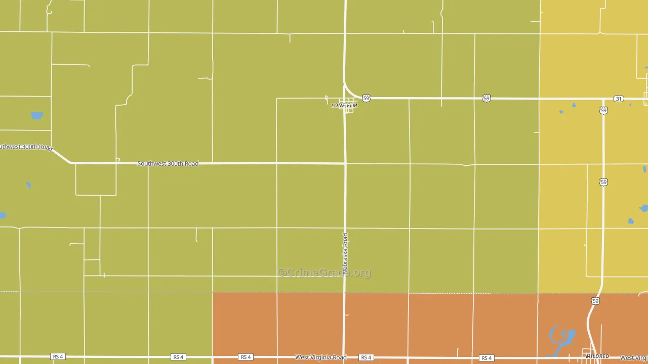 Lone Elm, KS Map of Drug-Related Crime Rates