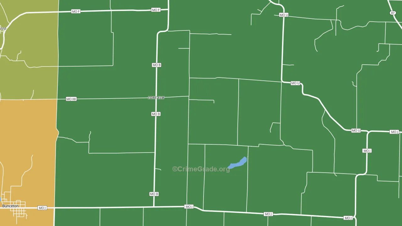 Lone Elm, MO Map of Drug-Related Crime Rates
