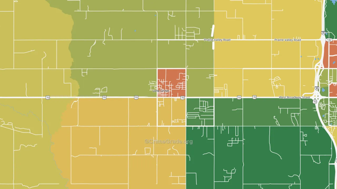 Lone Grove, OK Map of Drug-Related Crime Rates